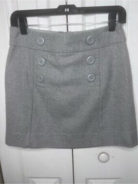 GAP Gray Double-Breasted Mini Skirt
